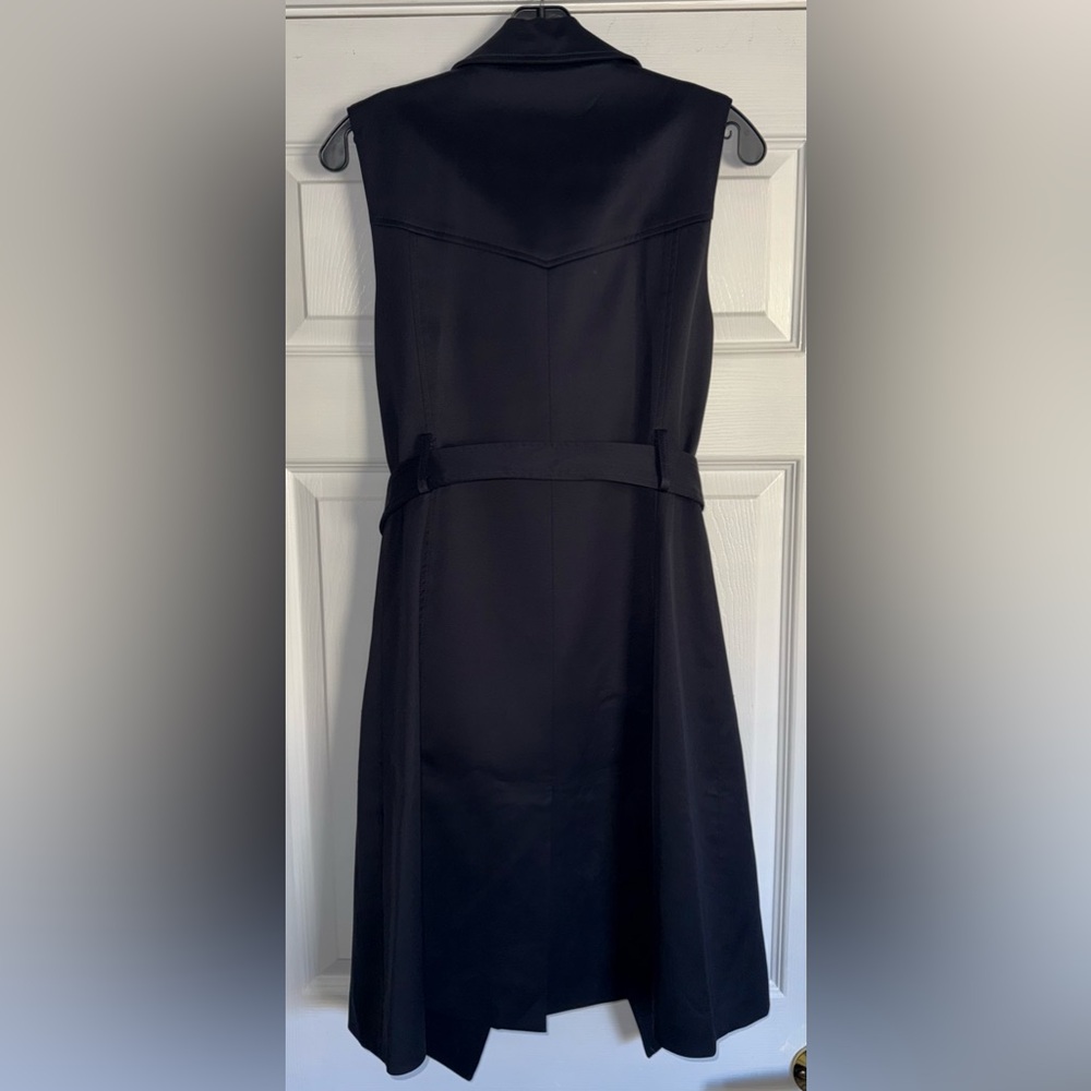 VERONICA BEARD Navy SoCal Belted Trench Dress Double Breasted Vest Blazer 6 S/M - Picture 9 of 14